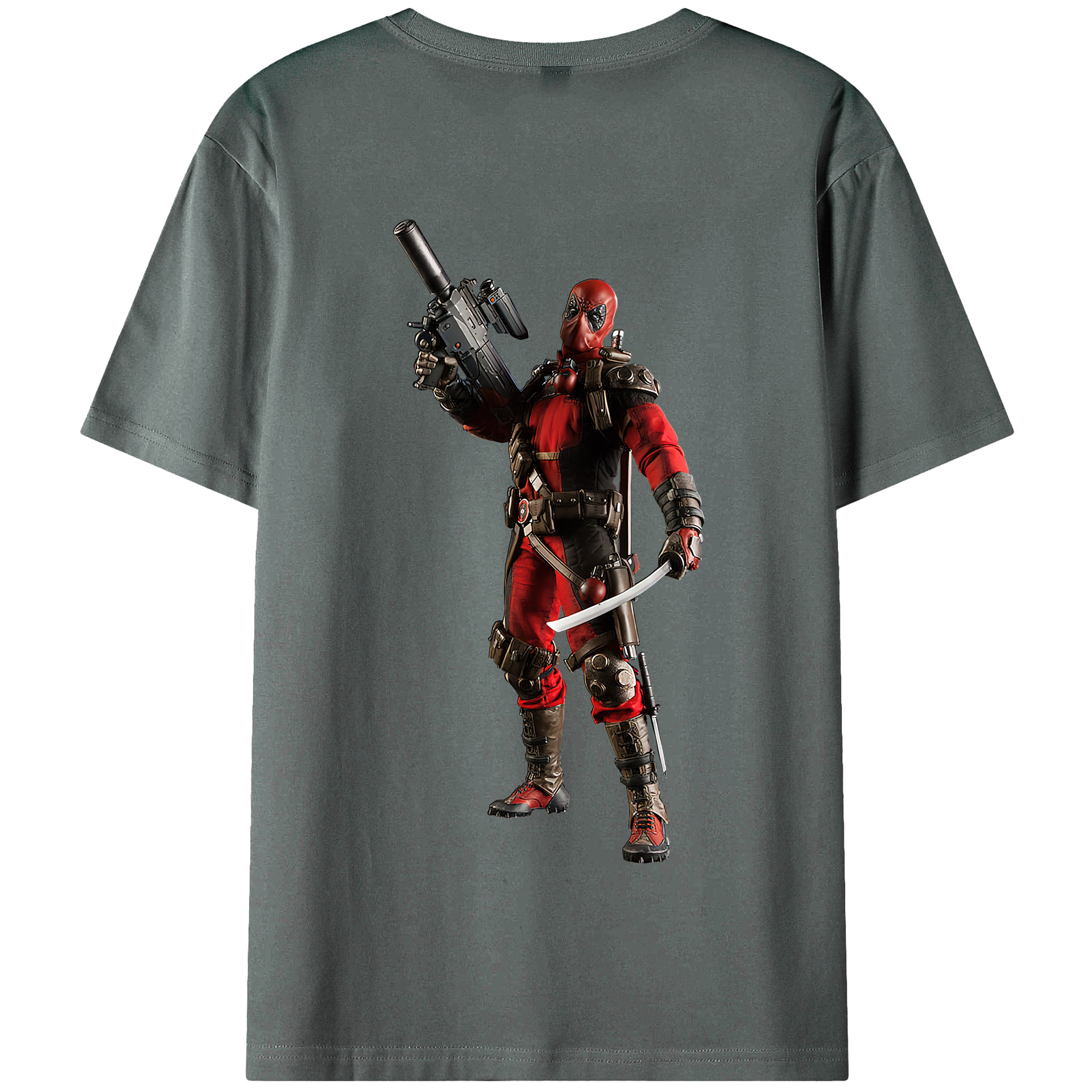 （画像用） Deadpool デッドプール 綿100％半袖Tシャツ（背面プリント）